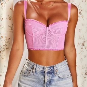 PURPLE OH POLLY CORSET CROP TOP! MESH MATERIAL, BARELY WORN 🤍